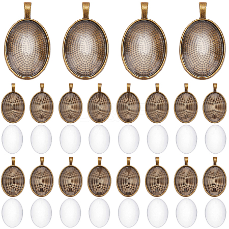 30Pcs Alloy Pendant Cabochon Settings FIND-SP0005-68-1