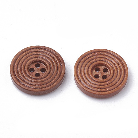 4-Hole Wooden Buttons X-WOOD-S040-36-1