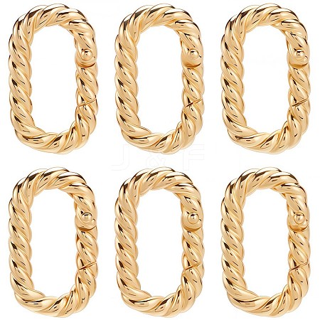 6Pcs Brass Spring Gate Rings KK-SC0005-71-1