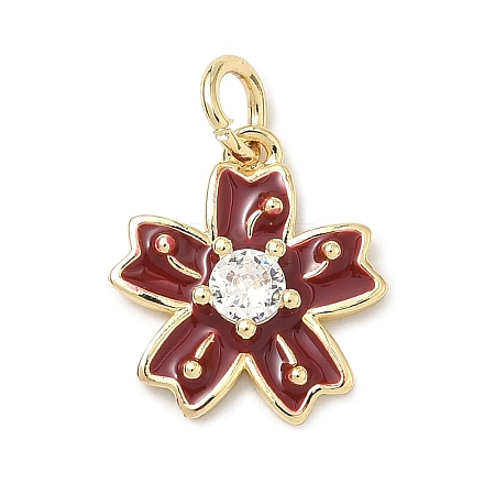 Brass Pave Clear Cubic Zirconia Pendants LS-KK-H255-06G-02-1