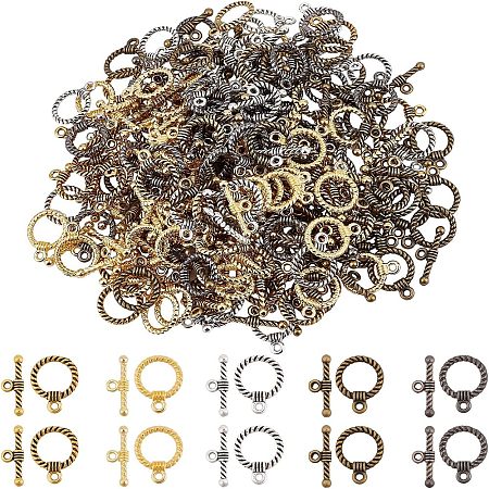Tibetan Style Toggle Clasps TIBE-FH0001-06-NR-1