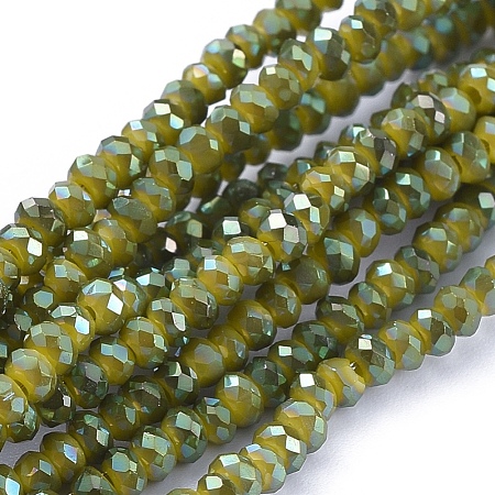 Electroplate Glass Beads Strands GLAA-F079-FR09-1