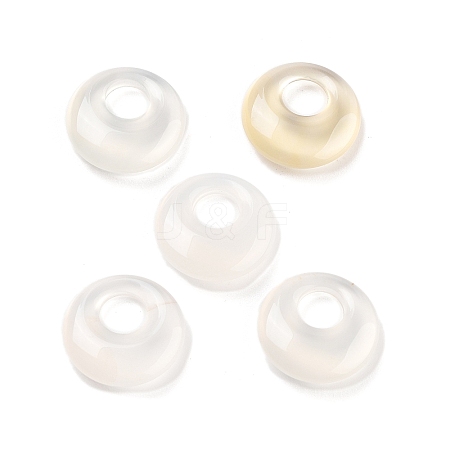Natural White Chalcedony Flat Round Charms G-P537-03A-1