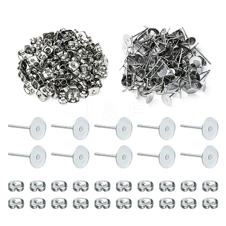 100Pcs 304 Stainless Steel Stud Earring Findings STAS-YW0001-43D-1