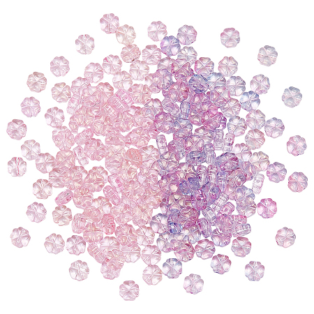 200Pcs 2 Colors Transparent Glass Beads GLAA-WR0001-16-1