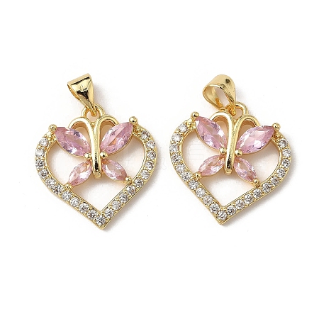 Brass Micro Pave Cubic Zirconia Pendants KK-L243-14G-04-1