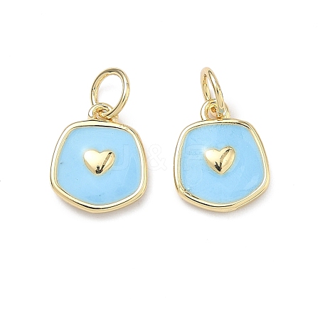Brass Enamel Pendants KK-C251-36G-02-1