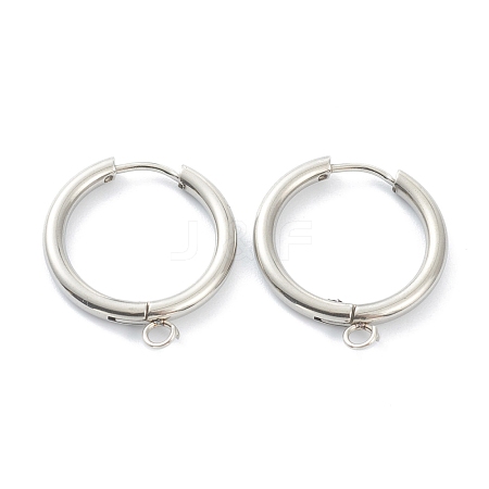 Tarnish Resistant 201 Stainless Steel Huggie Hoop Earring Findings STAS-P283-01H-P-1