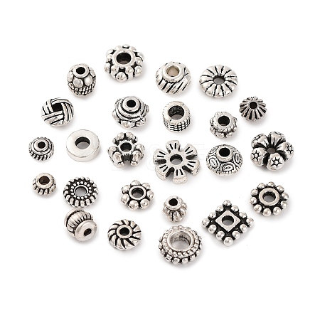   1200Pcs 24 Styles Tibetan Style Alloy Spacers Beads TIBEB-PH0005-09-1