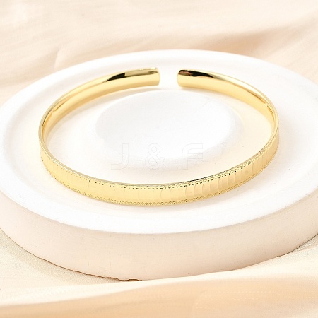 Brass Cuff Bangles for Women BJEW-G742-02G-1