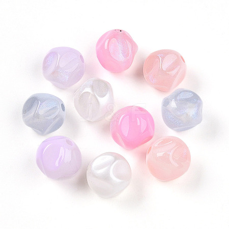 Transparent UV Plating Acrylic Beads OACR-I015-45-1
