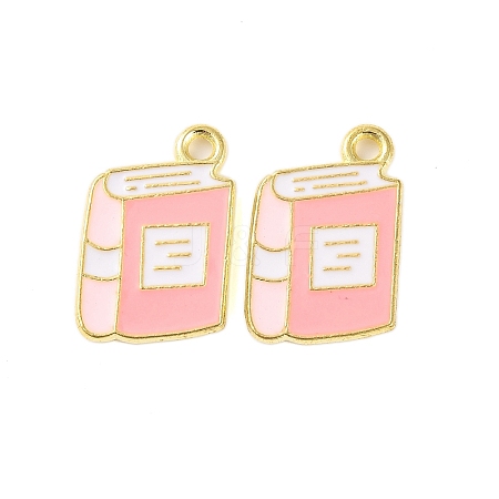 Golden Plated Alloy Enamel Pendants X-ENAM-Z017-12G-03-1