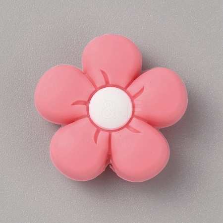 Flower Silicone Beads SIL-WH0010-25-1