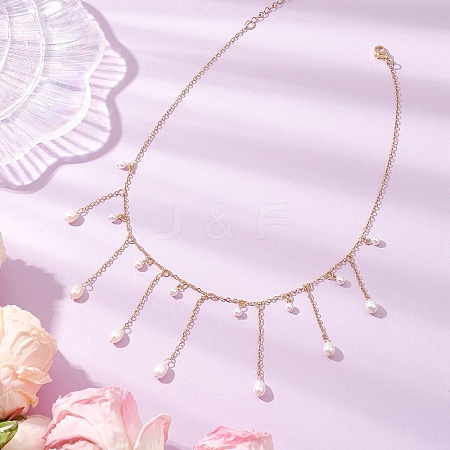 Shell Pearl Necklaces X1-NJEW-TA00186-1