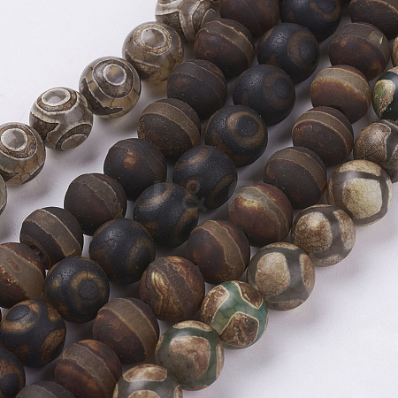 Natural Agate Beads Strands G-G039-10mm-M-1