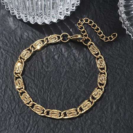 6MM 304 Stainless Steel Lumachina Chain Bracelets SA-CBA2696-14G-1