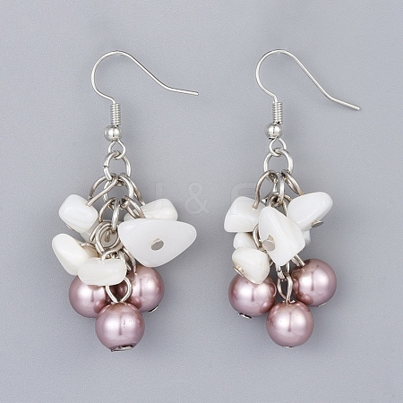 Glass Pearl Dangle Earrings EJEW-JE03185-03-1