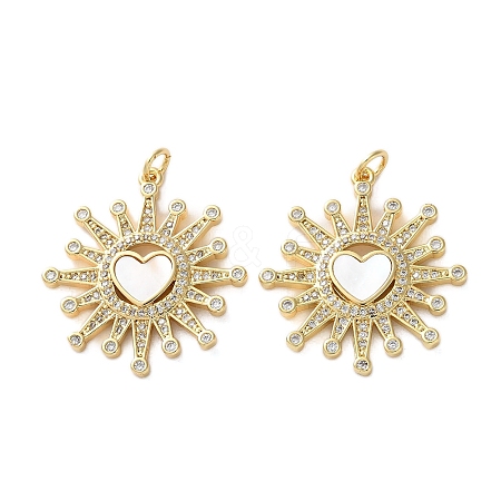 Brass Micro Pave Cubic Zirconia Pendants KK-U070-27G-1