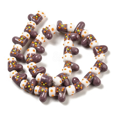 Handmade Lampwork Bumpy Beads Strands LAMP-U001-01C-1-1