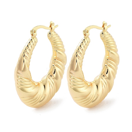 Brass Hoop Earrings EJEW-H301-01G-02-1