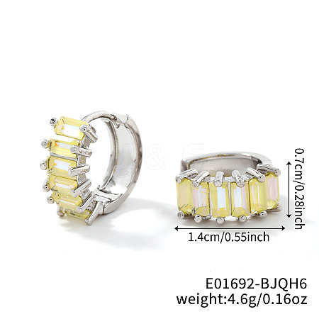 Brass Rectangle Hoop Earrings NZ4361-14-1