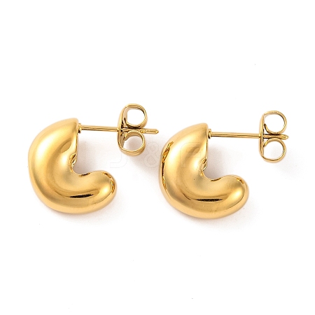 Ion Plating(IP) 304 Stainless Steel Stud Earrings LS-EJEW-G395-21G-1