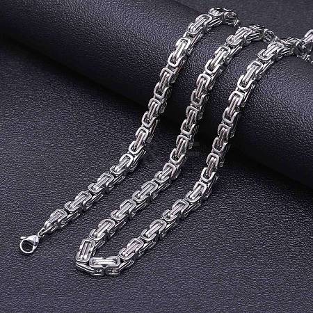 Titanium Steel Byzantine Chain Necklaces for Men FS-WG56795-33-1