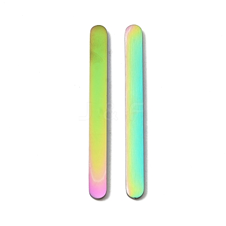 Rainbow Color 304 Stainless Steel Flat Ring Blanks FIND-WH0044-93M-1