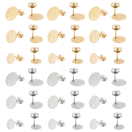 Unicraftale 36Pcs 6 Styles 304 Stainless Steel Stud Earring Findings STAS-UN0056-38-1