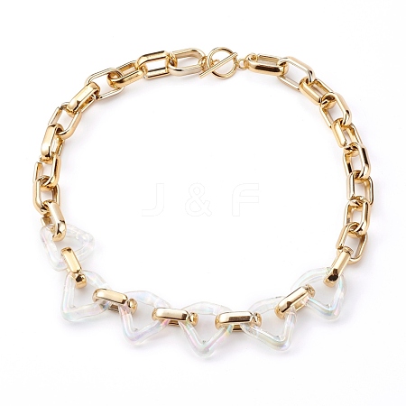 Acrylic & CCB Plastic Chain Necklaces NJEW-JN03329-04-1