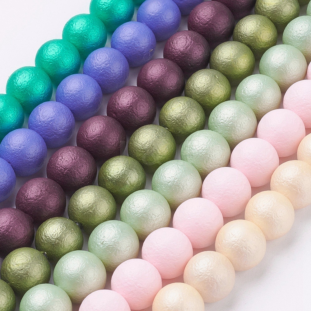 Wholesale Textured Shell Pearl Beads Strands - Jewelryandfindings.com