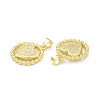 Rack Plating Brass Micro Pave Cubic Zirconia Pendants KK-C011-66G-2