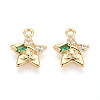 Brass Micro Pave Cubic Zirconia Charms KK-N263-143B-G-1