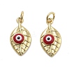 Brass Enamel Pendants KK-Q006-15G-1