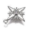 Eco-Friendly Brass Micro Pave Clear Cubic Zirconia Pendants X-ZIRC-H106-02P-3