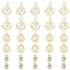 3Pcs 3 Styles Brass Micro Pave Clear Cubic Zirconia Charms Pendants ZIRC-YW0001-35-1