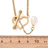 Adjustable Plastic Imitation Pearl Teardrop Tassel 304 Stainless Steel Heart OT Clasps Lariat Necklaces for Women SA-CBA364C-01G-3