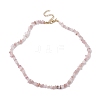 Natural Rose Quartz Chip Beaded Necklace NJEW-JN04616-03-4