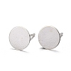 925 Sterling Silver Flat Pad  Stud Earring Findings STER-K167-045F-S-1