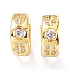 Brass Micro Pave Cubic Zirconia Hoop Earrings ZIRC-P090-06G-2