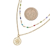 2Pcs 2 Styles 304 Stainless Steel Moon Sun Pendant Colorful Enamel Cable Chain Double Layer Necklaces for Women NJEW-JN05809-3