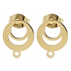 Ring Ion Plating(IP) 304 Stainless Steel Stud Earring Findings STAS-I206-99G-1