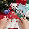 Alloy Enamel Tree & Gifts Box & Penguin & Snowman & Stocking & Glove Pendant Locking Stitch Markers HJEW-AB00066-3