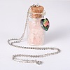Glass Bottle Pendant Necklaces NJEW-JN01329-2