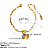 304 Stainless Steel Aquamarine Rhinestone Knot Charm Bracelets for Women WGFD32A-01-1