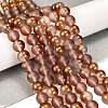 Frosted Transparent Glass Bead Strands X1-GLAA-P065-8mm-13-1