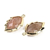 Natural Sunstone Faceted Leaf Pendants G-I375-04G-07-2