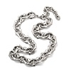 304 Stainless Steel Spiked Oval Link Chain Necklaces for Women Men NJEW-A043-01P-4