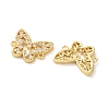 Rack Plating Brass Cubic Zirconia Butterfly Connector Charms KK-C084-31C-G01-2