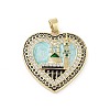 Rack Plating Brass Micro Pave Clear Cubic Zirconia Pendants KK-H474-24A-03G-1